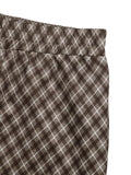 Plaid High - Waisted Wide Leg Pants - CELIVINE