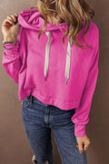 Drawstring Long Sleeve Hoodie - CELIVINE