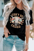 CAN'T BE TAMED Graphic Short Sleeve Tee - CELIVINE