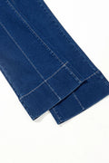 Center Seam Deep Wash Straight Jeans - CELIVINE