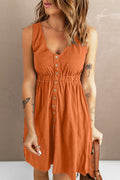 Sleeveless Button Down Mini Magic Dress - CELIVINE