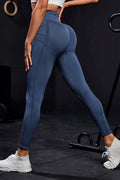 Wide Waistband High Waist Active Leggings - CELIVINE