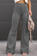 Full Size Hight Waist Bootcut Pants Plus Size - CELIVINE