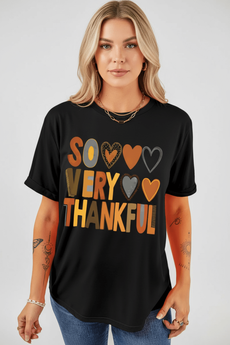 Letter Graphic Round Neck Short Sleeve T-Shirt - CELIVINE