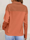 Long Sleeve Thermal Knit Polo Top - CELIVINE