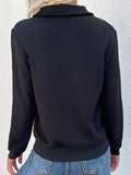 Color Block Texture Long Sleeve Sweatshirt - CELIVINE