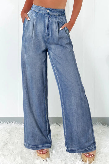 High Waist Wide Leg Jeans - CELIVINE