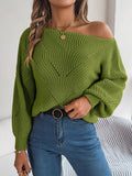 Openwork Long Sleeve Sweater - CELIVINE