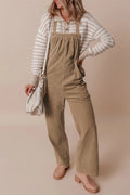 Square Neck Wide Strap Overalls - CELIVINE