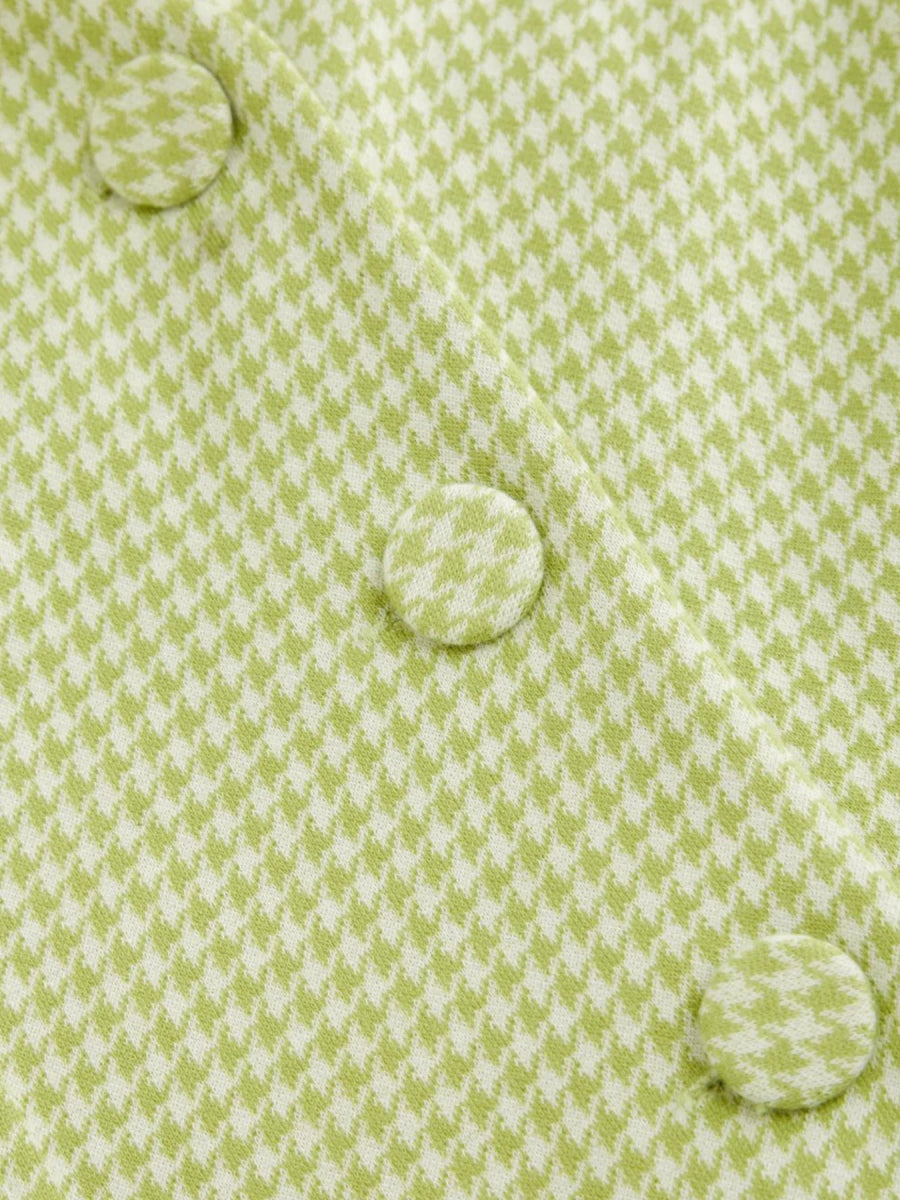 Gingham Button - Front A - Line Mini Dress - CELIVINE