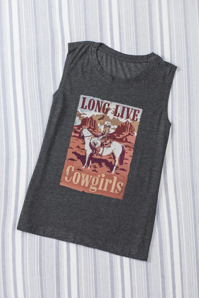 Graphic Round Neck Tank - CELIVINE