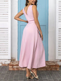 Full Size Slit V - Neck Sleeveless Dress Plus Size - CELIVINE