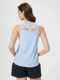 Cutout Back Round Neck Active Tank - CELIVINE