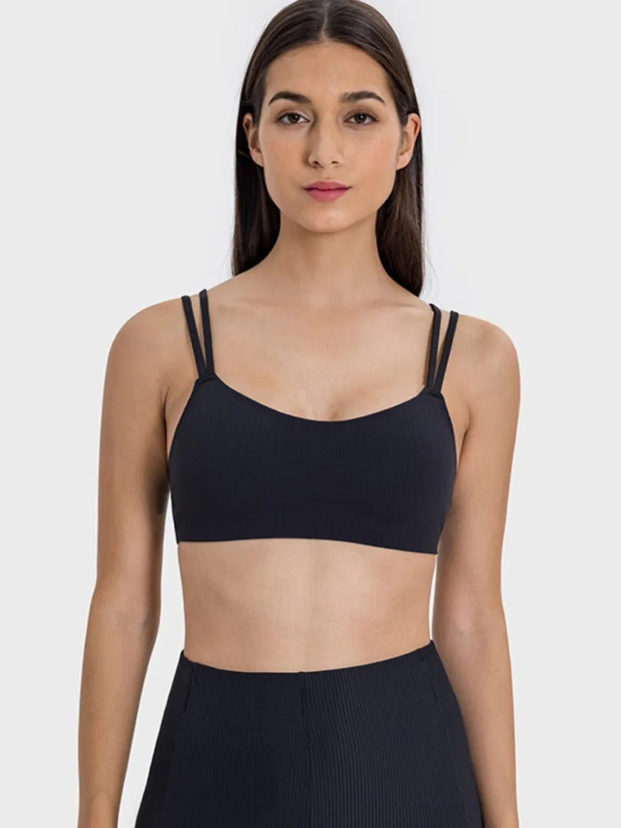 Scoop Neck Double Strap Active Cami - CELIVINE