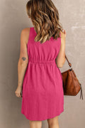 Sleeveless Button Down Mini Magic Dress - CELIVINE