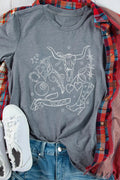 Western Graphic Crewneck Tee - CELIVINE