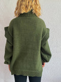 Ruffled Turtleneck Long Sleeve Sweater - CELIVINE