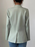 One Button Lapel Collar Blazer - CELIVINE