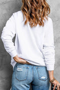 Pumpkin & Ghost Round Neck Long Sleeve Sweatshirt - CELIVINE