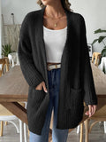 Open Front Long Sleeve Cardigan - CELIVINE