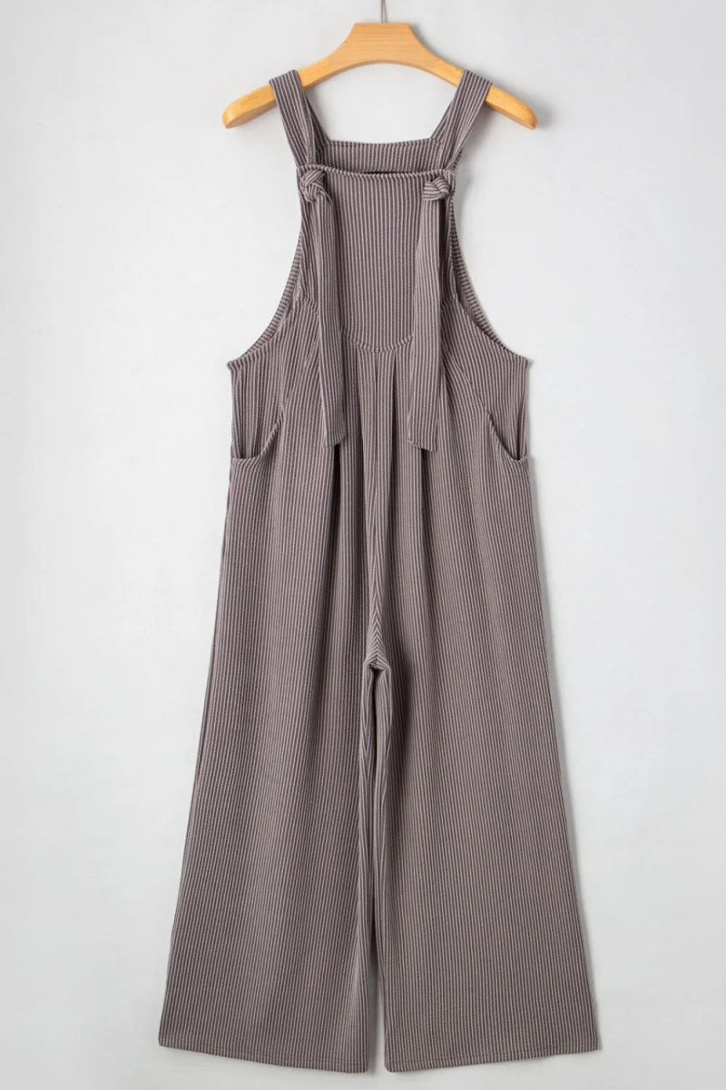 Corded Adjustable Straps Wide Leg Loose Overalls - CELIVINE