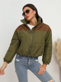 Two - Tone Zip - Up Puffer Jacket - CELIVINE