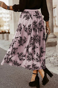 Embroidered High Waist Maxi Skirt - CELIVINE