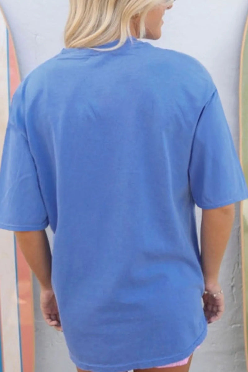 Graphic Round Neck Short Sleeve T-Shirt - CELIVINE