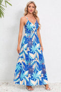 Printed Surplice Maxi Cami Dress - CELIVINE