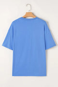 Graphic Round Neck Short Sleeve T-Shirt - CELIVINE