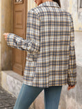 Number 87 Plaid Long Sleeve Blazer - CELIVINE