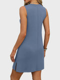Slit V - Neck Sleeveless Mini Dress - CELIVINE