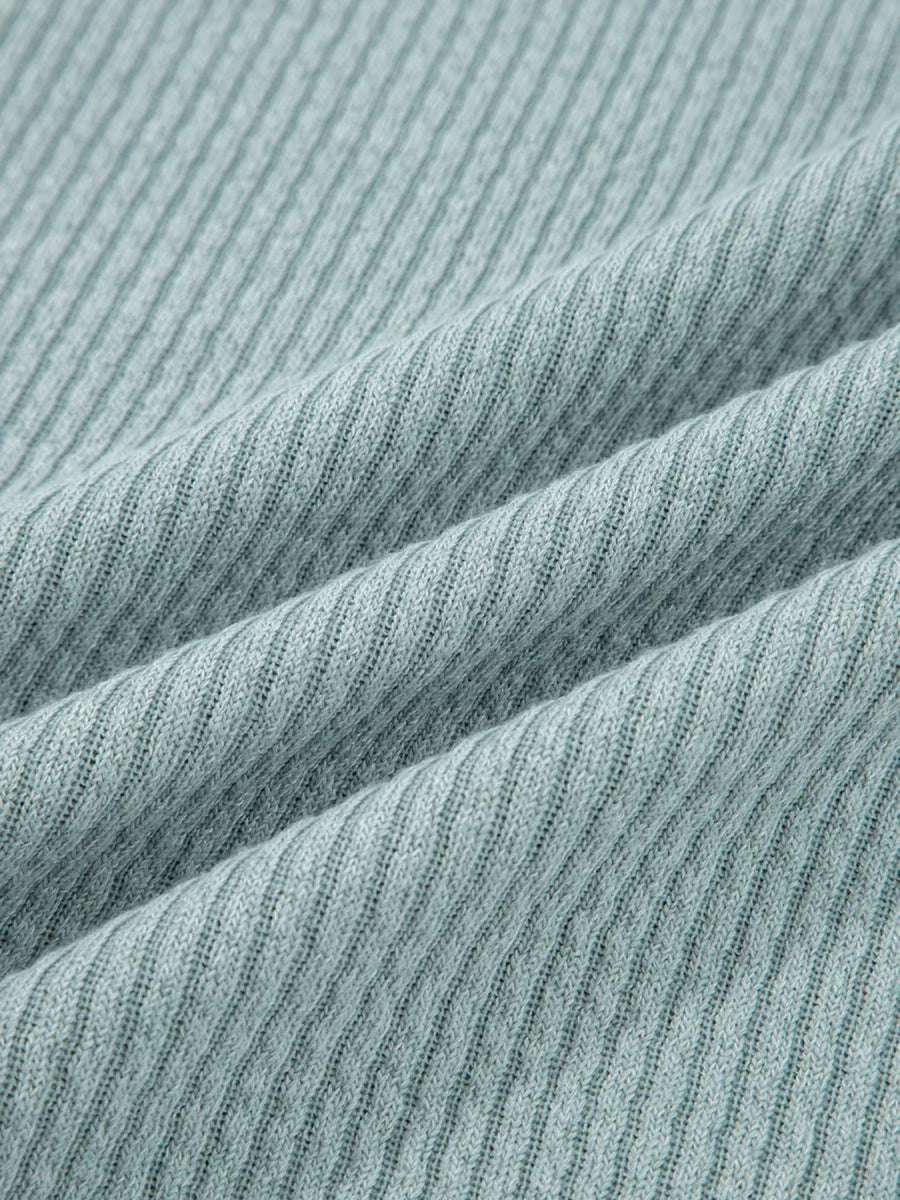 Ribbed Drop Shoulder Knit Hoodie - CELIVINE