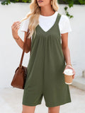 V - Neck Wide Strap Romper - CELIVINE