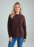 Cable Knit Long Sleeve Sweater - CELIVINE