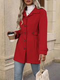 Button Up Long Sleeve Coat - CELIVINE