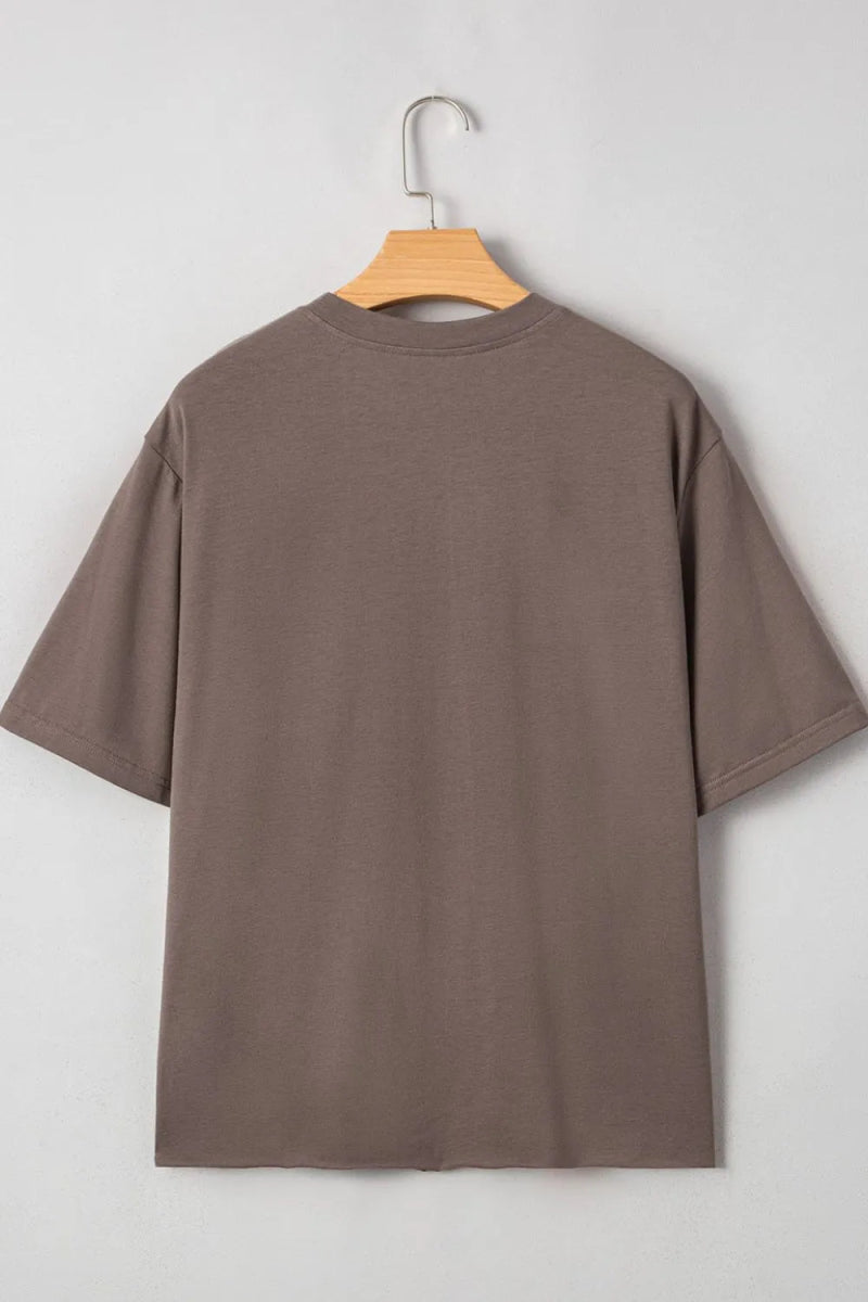 Graphic Crew Neck Western Short Sleeve Tee - CELIVINE