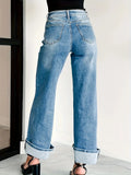 High - Waisted Wide Leg Jeans - CELIVINE