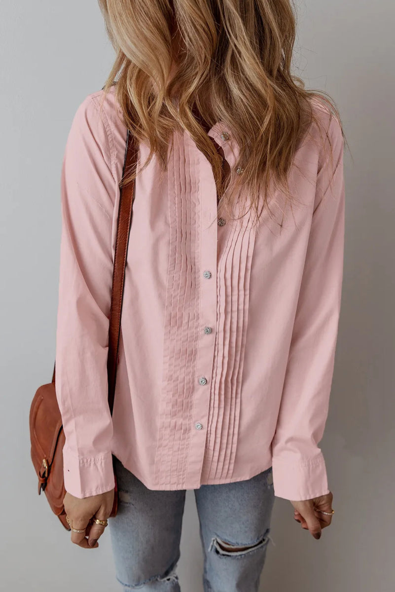 Button Up Long Sleeve Shirt - CELIVINE