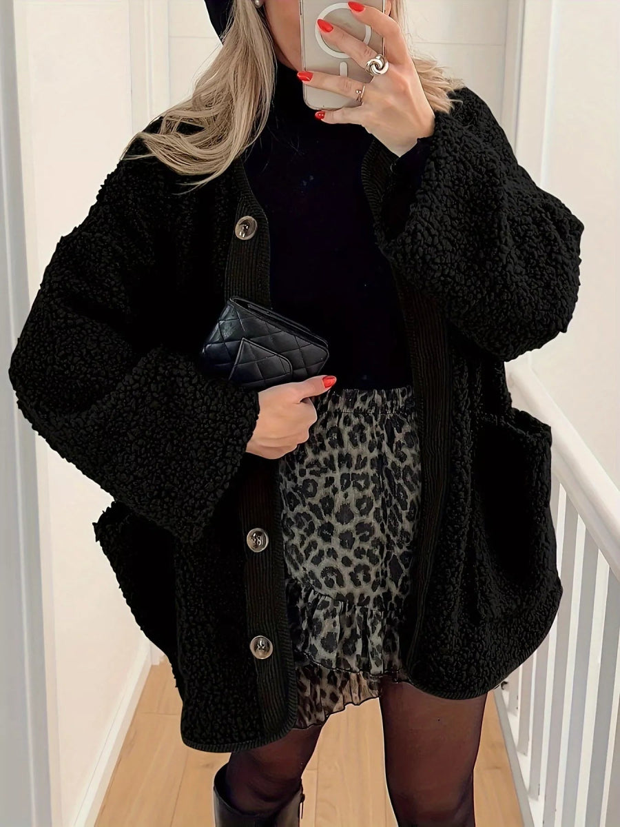 Sherpa Button - Up Outerwear - CELIVINE