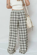 Plaid Wide Leg Pants - CELIVINE