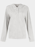 Textured Long Sleeve Hoodie - CELIVINE
