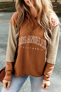 Letter Graphic Long Sleeve Hoodie - CELIVINE