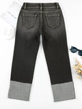 High Waist Distressed Straight Leg Jeans - CELIVINE