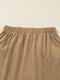 Corduroy Buttoned Front Mini Skirt - CELIVINE
