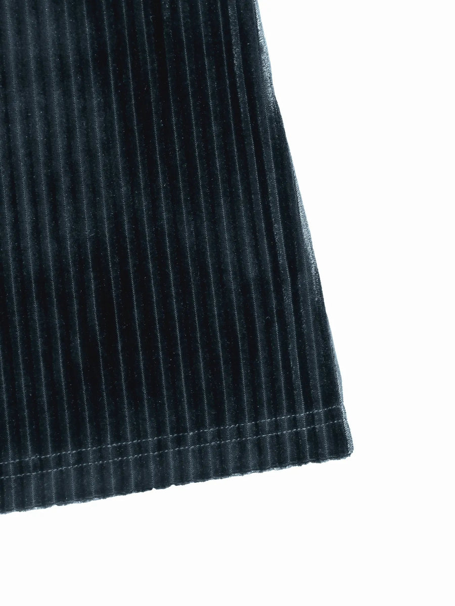 High - Waisted Ribbed Velvet Flare Pants - CELIVINE