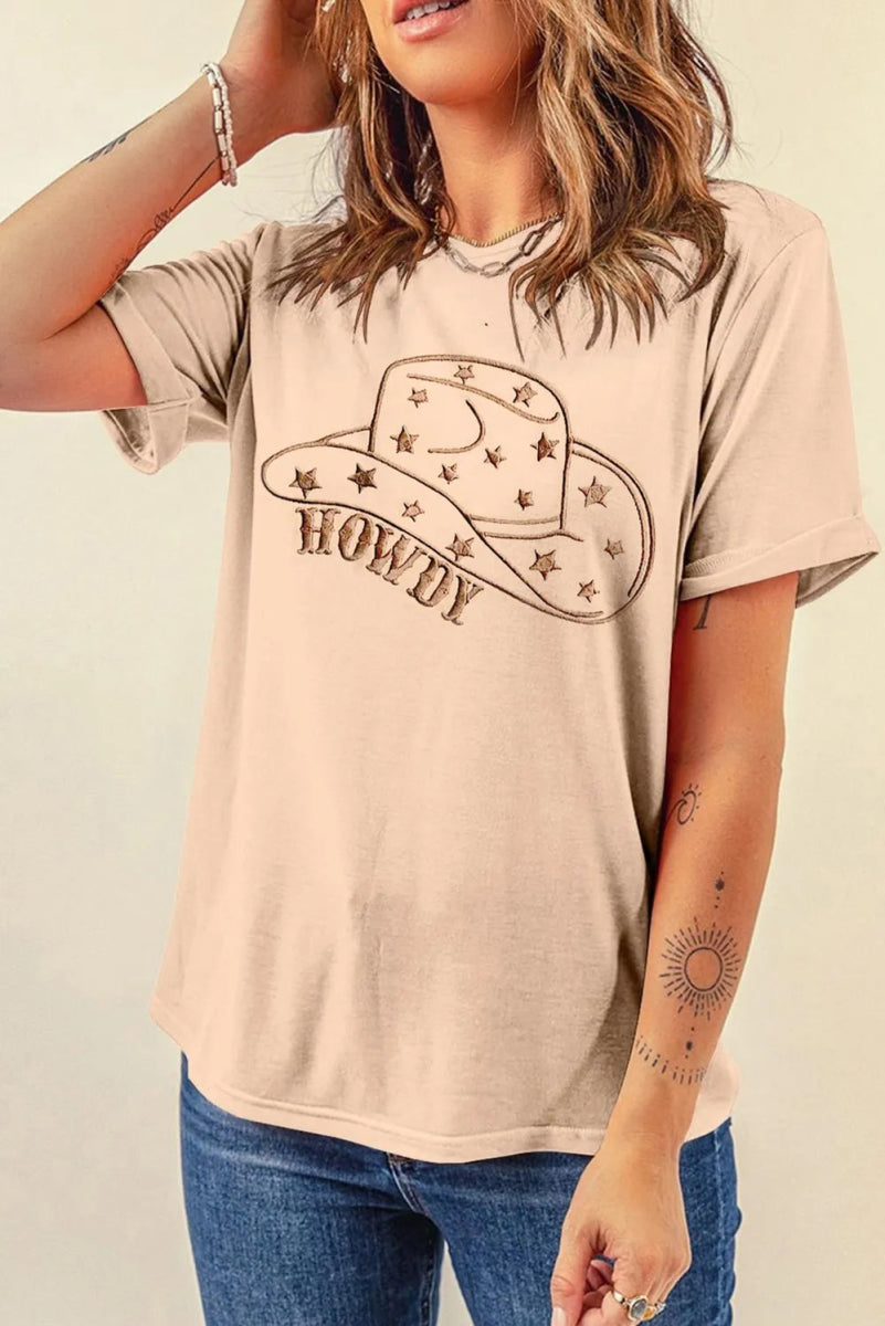 Hat Graphic Round Neck Short Sleeve T-Shirt - CELIVINE
