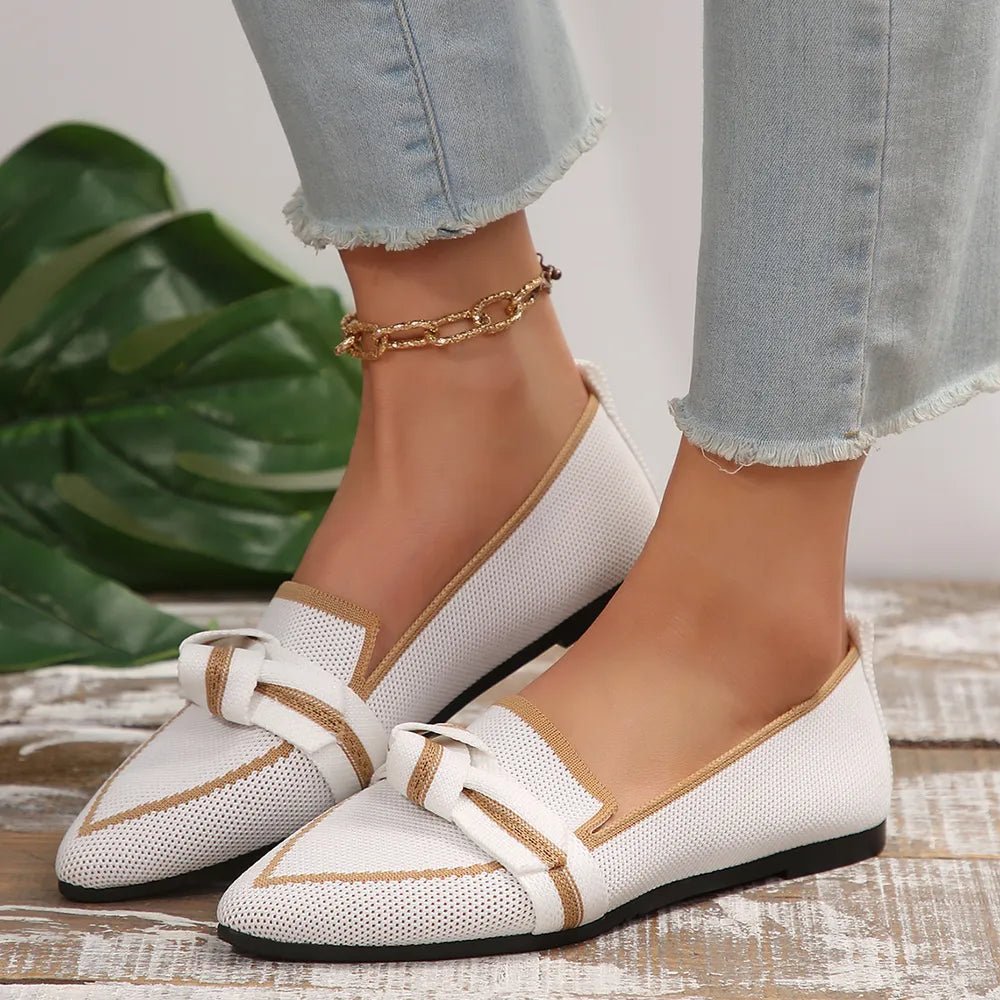 Point Toe Mesh Flat Slip - Ons - CELIVINE