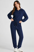 Drawstring Half Zip Hoodie and Joggers Active Set - CELIVINE