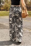 Printed Drawstring Waist Pants with Pockets - CELIVINE